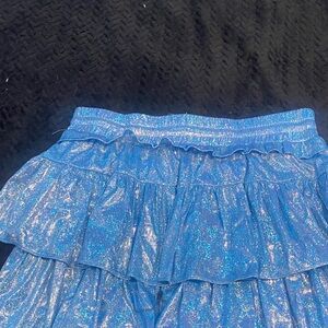 Glittery Blue A-Line Skirt